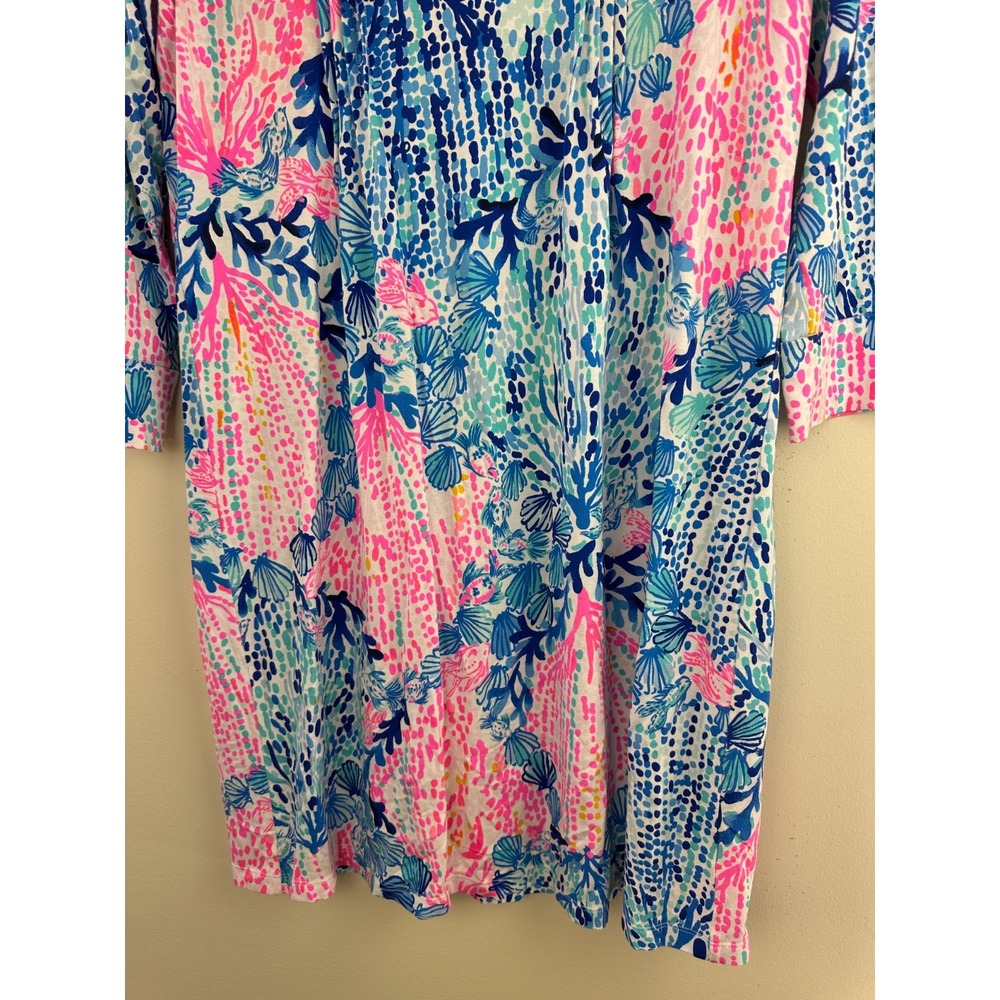 Lilly Pulitzer Beverlynn Dress Resort White Sway With Me Pink Blue Small *Flawed - Picture 5 of 16
